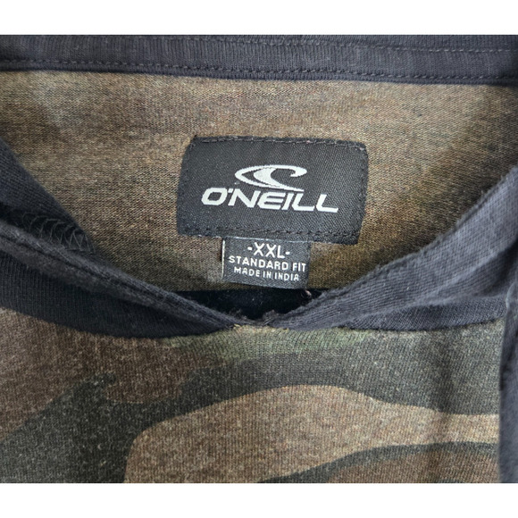 Oneill Mens Fields Hoodie Sweatshirt XXL Green Brown Camo Pullover Standard Fit - Picture 8 of 12
